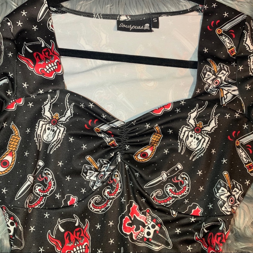 SOLD Sourpuss Friday the 13th dress - Picture 2 of 4